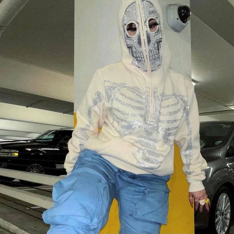 Skull Sparkle Oversized Hoodie