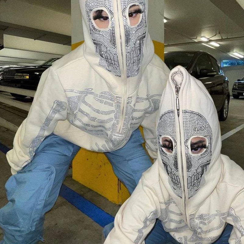 Skull Sparkle Oversized Hoodie