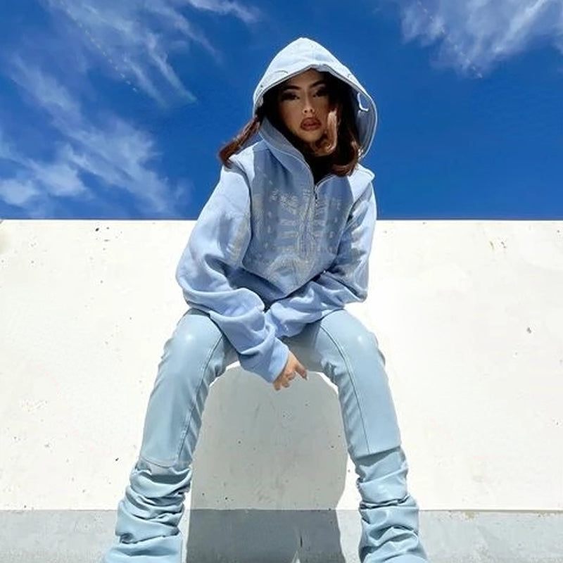 Skull Sparkle Oversized Hoodie